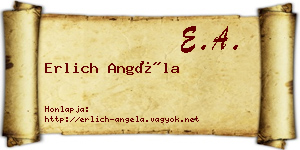 Erlich Angéla névjegykártya